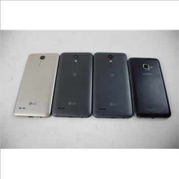 LG And Samsung Cell Phone Lot, 4 Pieces, Sold For Parts