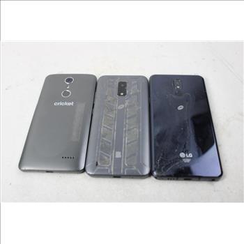 LG, Blu, Cricket Cell Phone Lot, 3 Pieces, Sold For Parts