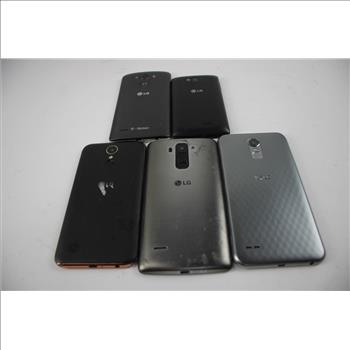 LG Cell Phone Lot, 5 Pieces, Sold For Parts