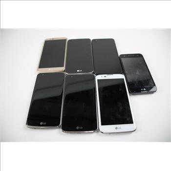 LG Cell Phone Lot, 7 Pieces, Sold For Parts