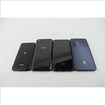 Lg, Cloud Cell Phone Lot, 4 Pieces, Sold For Parts