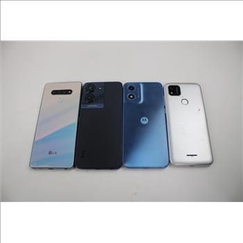 LG, TCL, Motorola, Sense Cell Phone Lot, 4 Pieces, Sold For Parts
