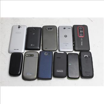 Lg, Zte, Alcatel+ More Cell Phone Lot,11 Pieces, Sold For Parts