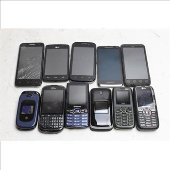 Lg, Zte, Alcatel+ More Cell Phone Lot,11 Pieces, Sold For Parts