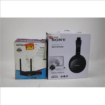 Linksys, Netgear Routers, Sony Stereo Headphone System, Digital Frame, 4 Pieces