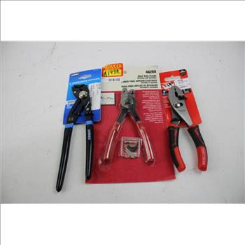 Lisle, Pittsburgh, Hart, Craftsman Snap, Precision, Locking Groove Joint Pliers, 4 Pieces