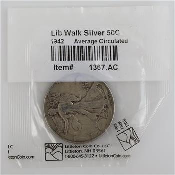 Littleton Coin Co. 1942 US Walking Liberty Silver Half Dollar