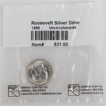 Littleton Coin Co. 1955 US Roosevelt Uncirculated Silver Dime