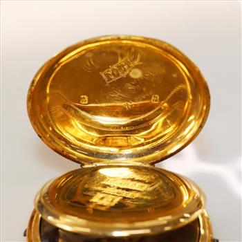 Locle 18kt Gold Hunter Pocket Watch - Evaluated By Our Certified Gemologist-AGS/GIA
