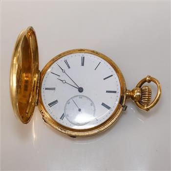 Locle 18kt Gold Hunter Pocket Watch - Evaluated By Our Certified Gemologist-AGS/GIA