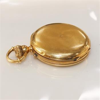 Locle 18kt Gold Hunter Pocket Watch - Evaluated By Our Certified Gemologist-AGS/GIA