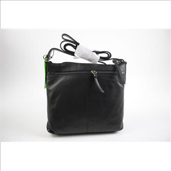 Lodis Black Leather Side Body Satchel Bag