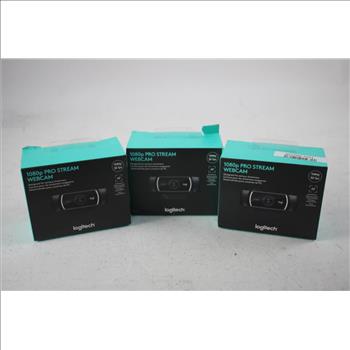 Logitech 1080p Pro Stream Webcam Lot, 3 Pieces