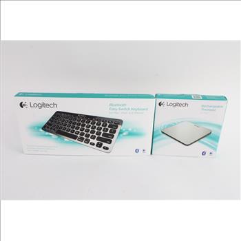 Logitech Bluetooth Easy-Switch Keyboard And Rechargeable Trackpad, 2 Pieces