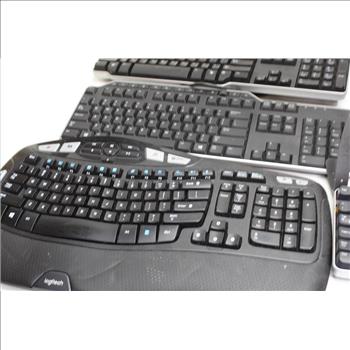 Logitech, Dell Keyboards, With Assorted Cables 10+ Pieces