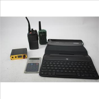 Logitech Keyboard Case, Ozark Trail Handheld Radio, 11 Pieces