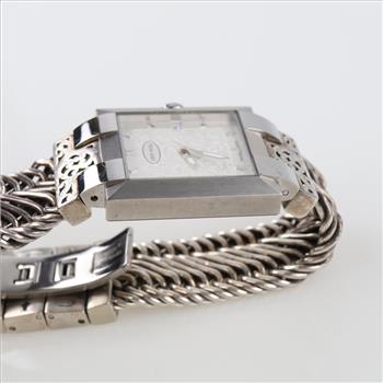 Lois Hill Silver Cable Rectangle Watch-Evaluated By Our Certified Gemologist-AGS/GIA