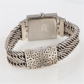 Lois Hill Silver Cable Rectangle Watch-Evaluated By Our Certified Gemologist-AGS/GIA