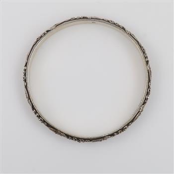 Lois Hill Sterling Silver Signature Scroll Bangle Bracelet