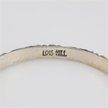 Lois Hill Sterling Silver Signature Scroll Bangle Bracelet