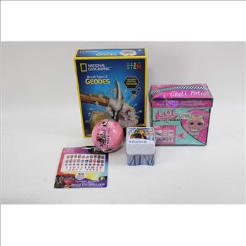 Lol! Surprise Furniture Toy, Trolls World Tour Sticker Activies Nail Stickers, National Geographic Break Open 2 Geodes And More