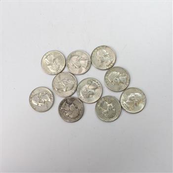Lot Of 10 Silver Quarters