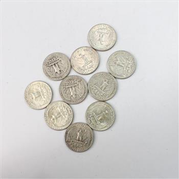 Lot Of 10 Silver Quarters