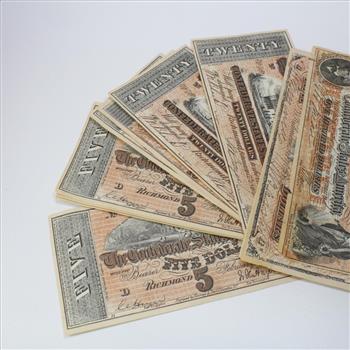 Lot Of 12 Replica Confederate Currency