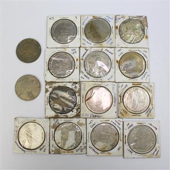 Lot Of 15 $1 Vintage Casino Gaming Tokens