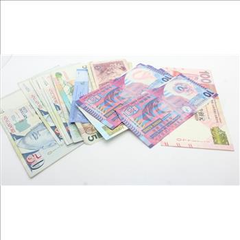 Lot Of 25 Foreign Banknotes Property Room