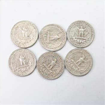 Lot Of 6 Silver Quarters
