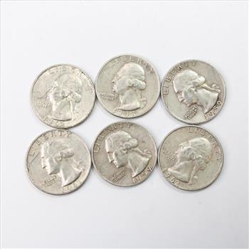 Lot Of 6 Silver Quarters