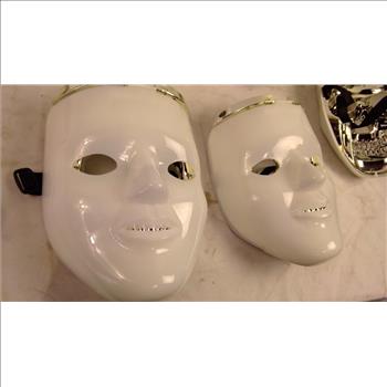 Lot White Light Up Mask, 9 Pieces