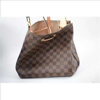 Louis Vuitton Brown Checker Hand Bag - Doublechecked By Entrupy