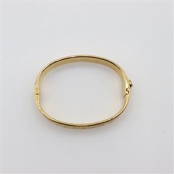 Louis Vuitton Gold Plated Nanogram Strass Crystal Bangle Bracelet