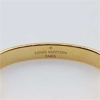 Louis Vuitton Gold Plated Nanogram Strass Crystal Bangle Bracelet