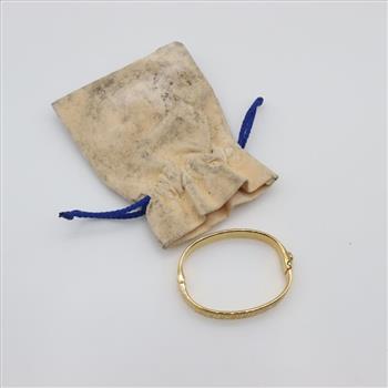 Louis Vuitton Gold Plated Nanogram Strass Crystal Bangle Bracelet