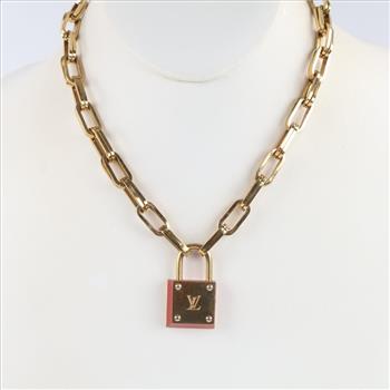 Louis Vuitton GP Lock N' Roll Red Enamel Necklace