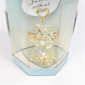 Lovinbox Hang Sculpted Glass Bear Angel Figurine In Original Packaging