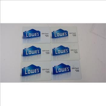 Lowes Gift Card, 6 Pieces