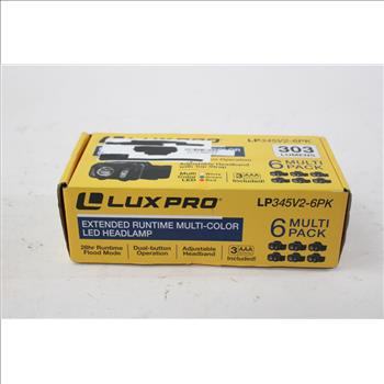 Lux Pro Extended Runtime Multi-Color LED Headlamp 6 Multi Pack