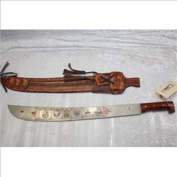 Machete With Leather Sheath