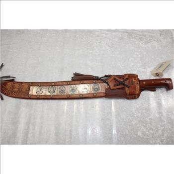 Machete With Leather Sheath