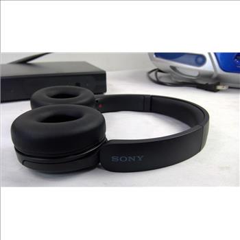 Magnavox Portable Boombox, Smonet 4CH NVR, And Sony Headphones, 3 Pieces