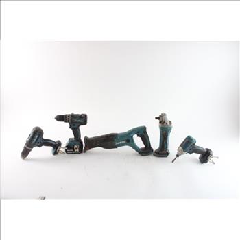 Makita Bag Filled With Makita Power Tools, Drills, Reciprocating Saw, And More, 5 PIeces