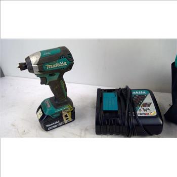 Makita Brushless Cordless Impact Driver, Charger, And Tool Bag