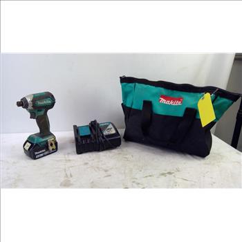 Makita Brushless Cordless Impact Driver, Charger, And Tool Bag