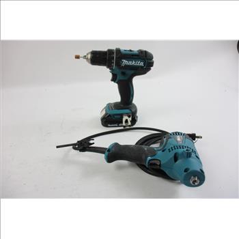 Makita Disc Sander, And Drill Driver With Case, 2+ Pieces