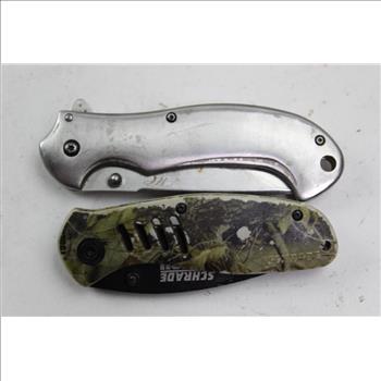 Marksman Slingshots, Schrade And Masters Folding Knives, 4 Pieces