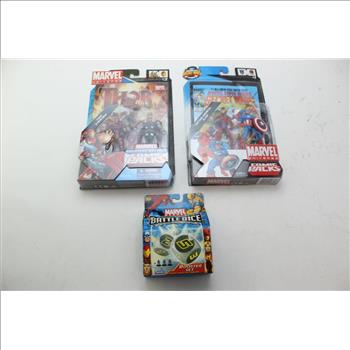 Marvel: Thor & Iron Man, Battle Dice, Captain America, Klaw: 3 Items